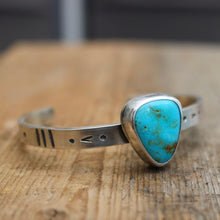 Load image into Gallery viewer, Sterling silver + Cumpas Turquoise cuff - 6.5”