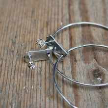 Load image into Gallery viewer, Kings Manassa Turquoise + Sterling Silver Hoop Post Earrings