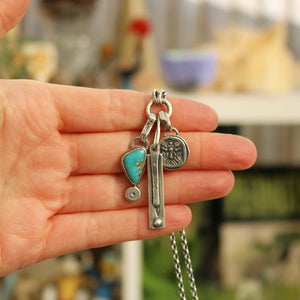 Number 8 turquoise pendant + Thunderbird Necklace