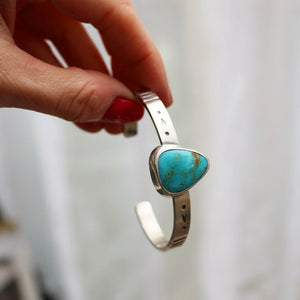 Sterling silver + Cumpas Turquoise cuff - 6.5”