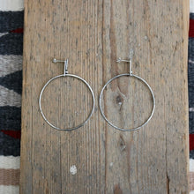 Load image into Gallery viewer, Sterling Silver Bar + Hoop Post Earrings