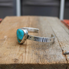 Load image into Gallery viewer, Sterling silver + Cumpas Turquoise cuff - 6.5”