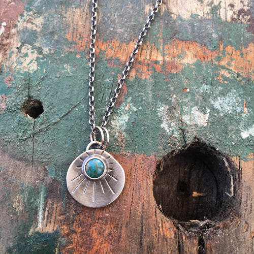 Cloud Mountain Turquoise Sun Necklace #5