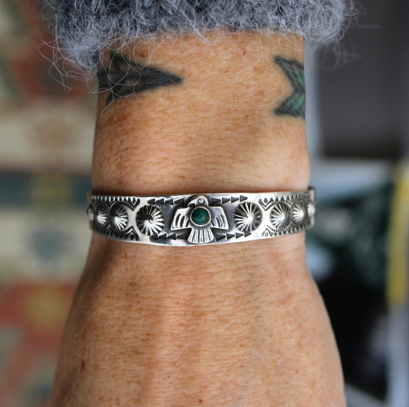 Vintage Fred Harvey Era Style Cuff Bracelet Native American