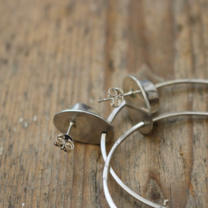 Kingman Turquoise + Sterling Silver Hoop Post Earrings