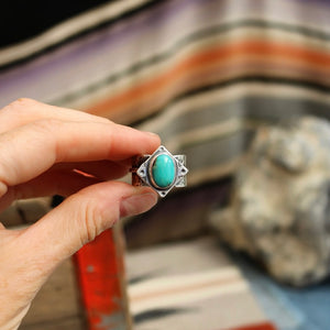 Iron Maiden Turquoise + Sterling Ring - UK S / US 9