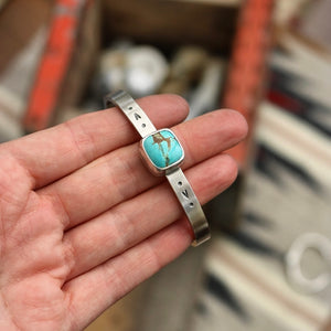 Sterling silver + Number 8 Turquoise cuff - 7”