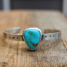 Load image into Gallery viewer, Sterling silver + Cumpas Turquoise cuff - 6.5”