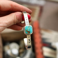 Load image into Gallery viewer, Sterling silver + Number 8 Turquoise cuff - 7”