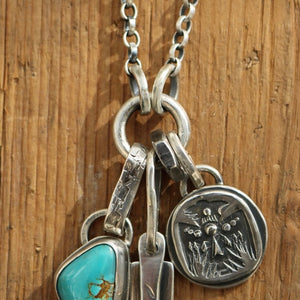 Number 8 turquoise pendant + Thunderbird Necklace