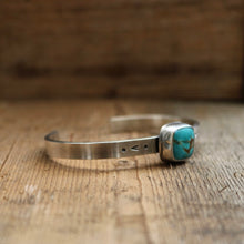 Load image into Gallery viewer, Sterling silver + Number 8 Turquoise cuff - 7”