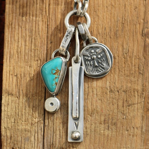 Number 8 turquoise pendant + Thunderbird Necklace