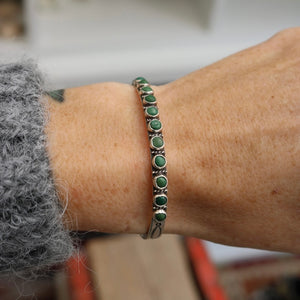 VINTAGE mid century Zuni Sterling Silver Snake Eye cuff / bracelet