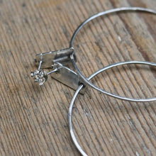 Load image into Gallery viewer, Sterling Silver Bar + Hoop Post Earrings